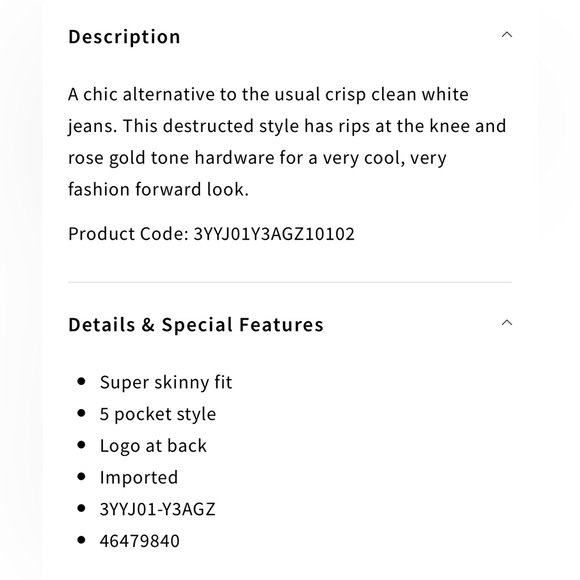 Armani Exchange White Distressed Skinny Jeans Size 25 - Picture 6 of 16